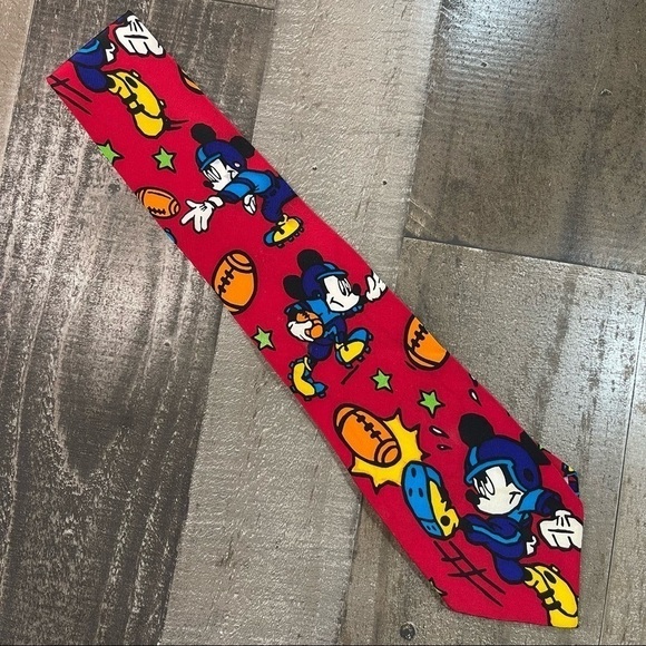 Mickey Mouse Football Silk Necktie - Picture 1 of 8